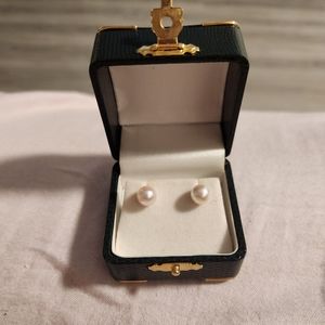 14k Yellow Gold Akoya Pearl Earrings